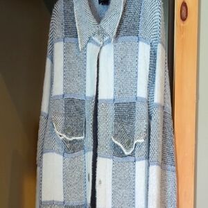 Blue and White Checkered Shacket, Very Soft